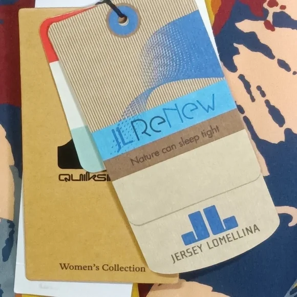 🦋 Quiksilver Tie Front One Piece Swimsuit Dark Denim Large NWT - Picture 9 of 13